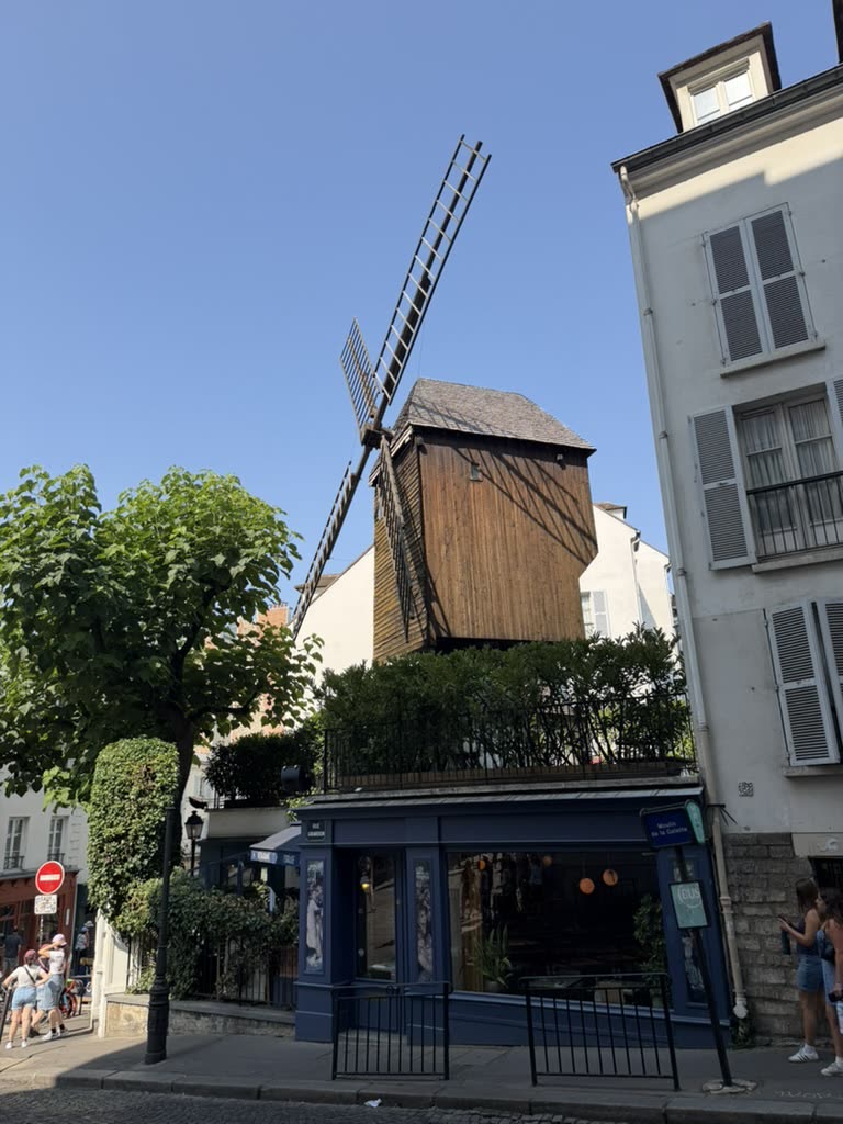 The Moulin de la Galette, the old wooden windmill in Montmartre